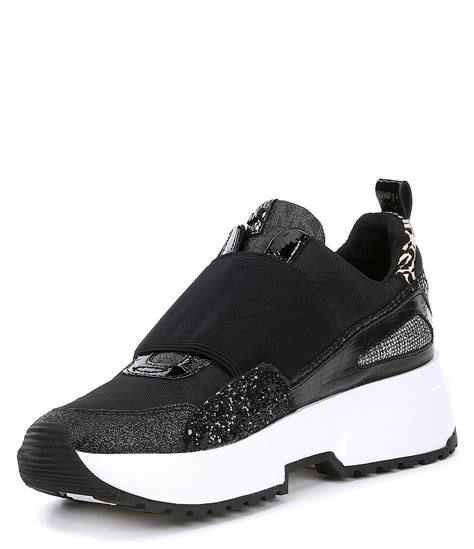 michael kors all black no tie sneakers|michael kors black sneakers women's.